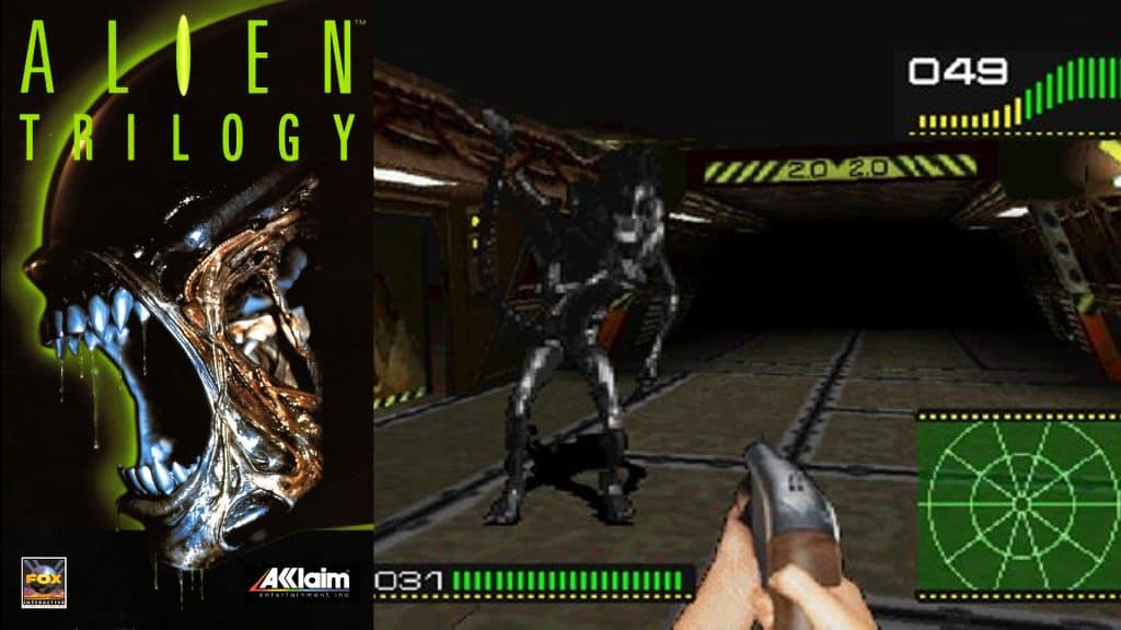 Alien Trilogy box art and gameplay