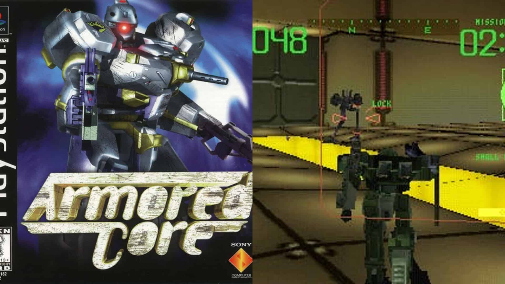 Armored Core cover art and gameplay