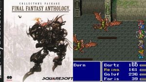 Final Fantasy Anthology cover art and gameplay screenshot