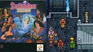 Suikoden cover art and gameplay
