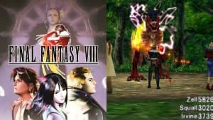 Final Fantasy VIII cover art and gameplay