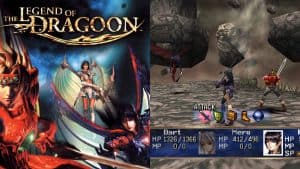 The Legend of Dragoon key art and gameplay