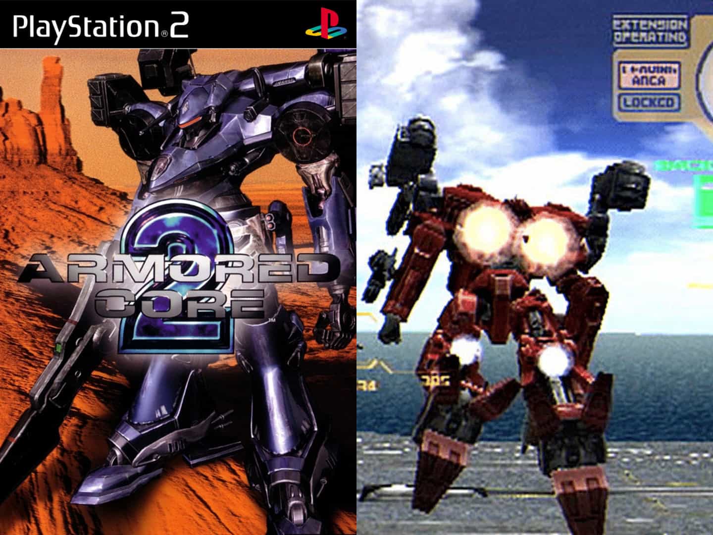 Armored Core 2 gameplay and cover art