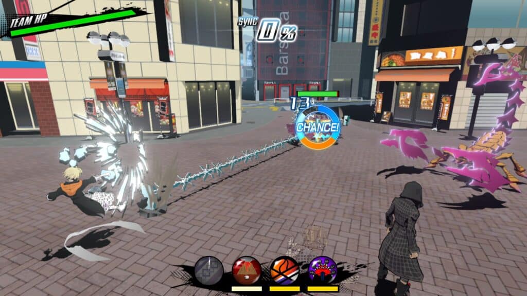 screenshot of combat in the world ends with you