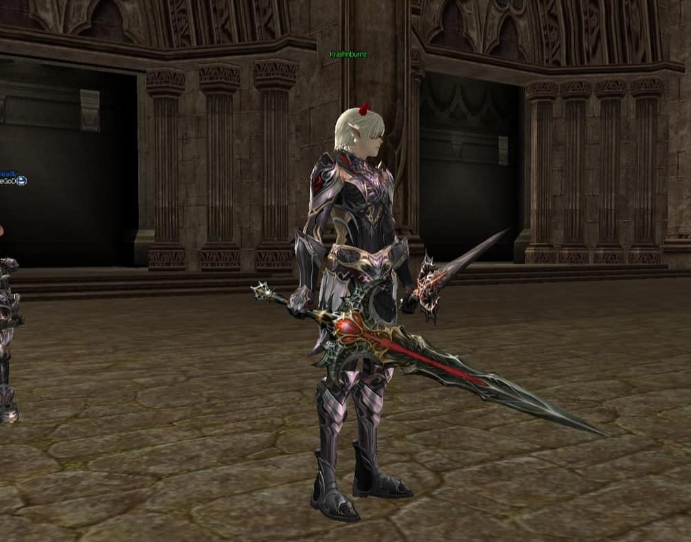 Lineage 2 elf wielding sword