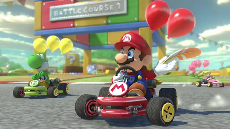 A screenshot from the game Mario Kart 8 for the Nintendo Switch.