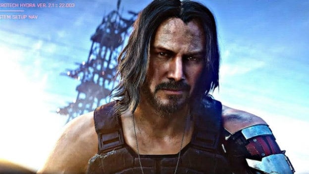 Keanu Reeves character in Cyberpunk 2077