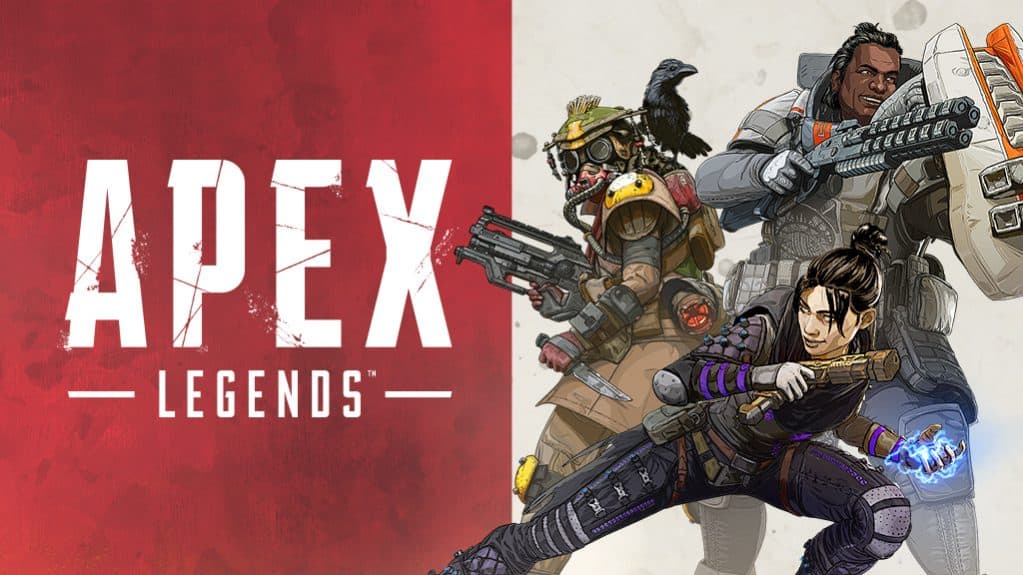 Apex Legends title next to a group of playable characters in poses.