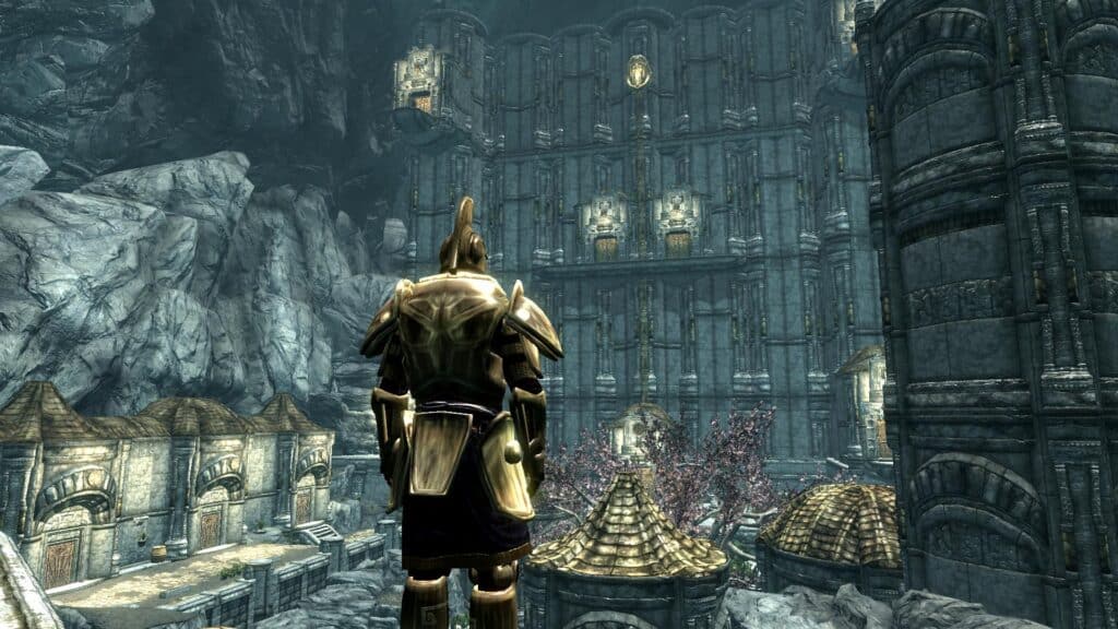 Dwemer ruins in the Forgotten City.