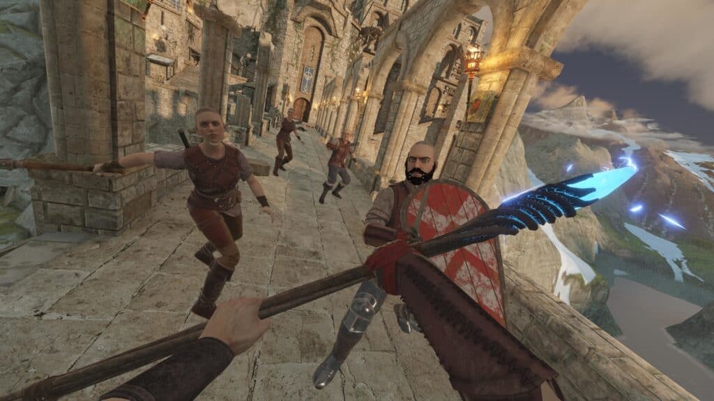 Player fighting multiple enemies in Blade and Sorcery.