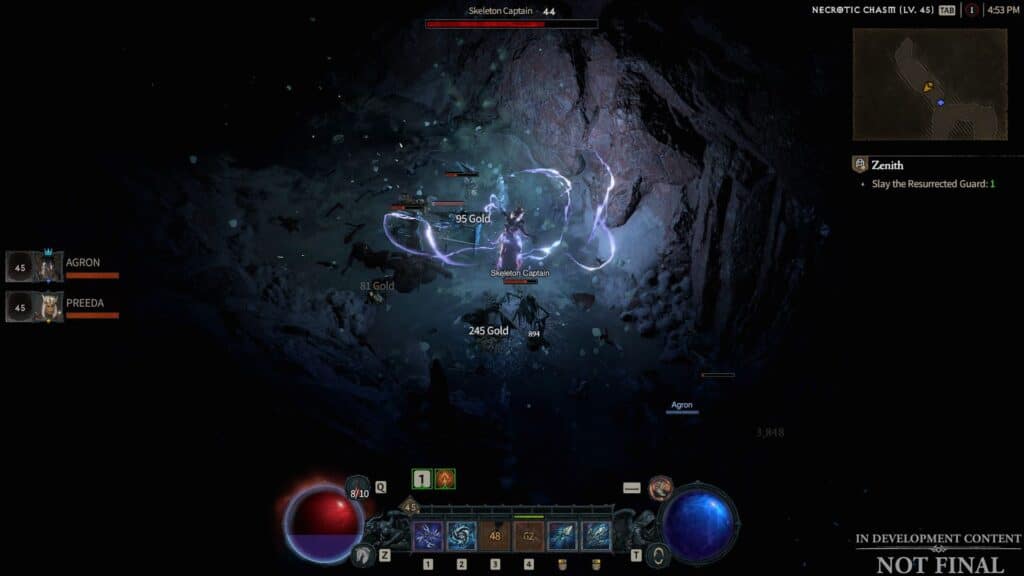 Lightning spell used in Diablo IV.