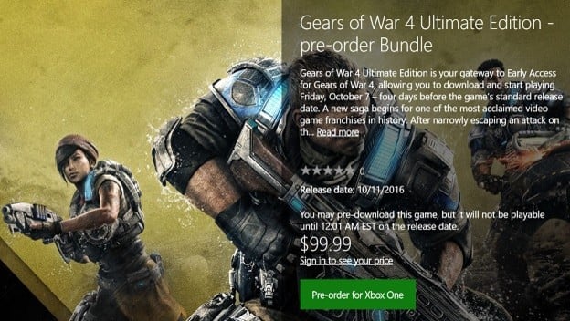 Gears of War 4: Ultimate Edition (Microsoft Xbox One, 2016) for sale online