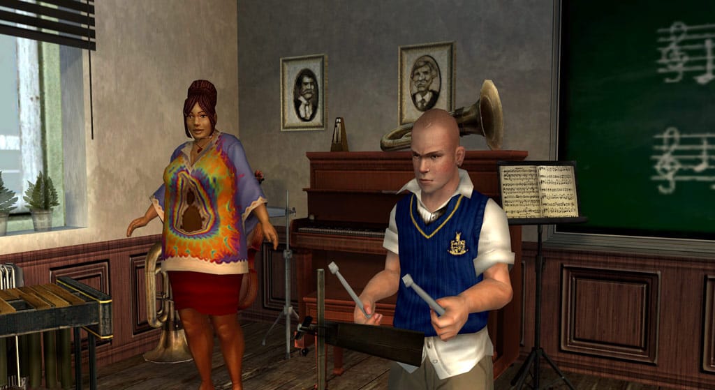 Jimmy Hopkins attends music class in Bully.