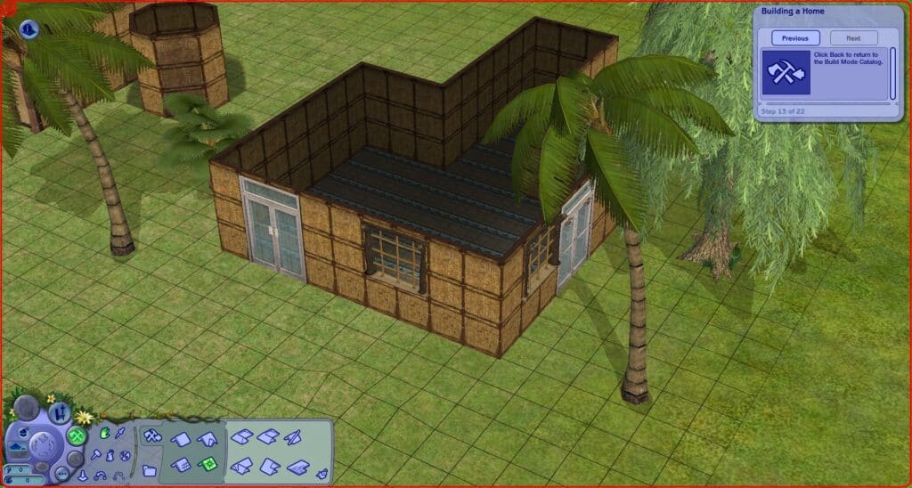 An in-game screenshot from The Sims Castaway Stories.