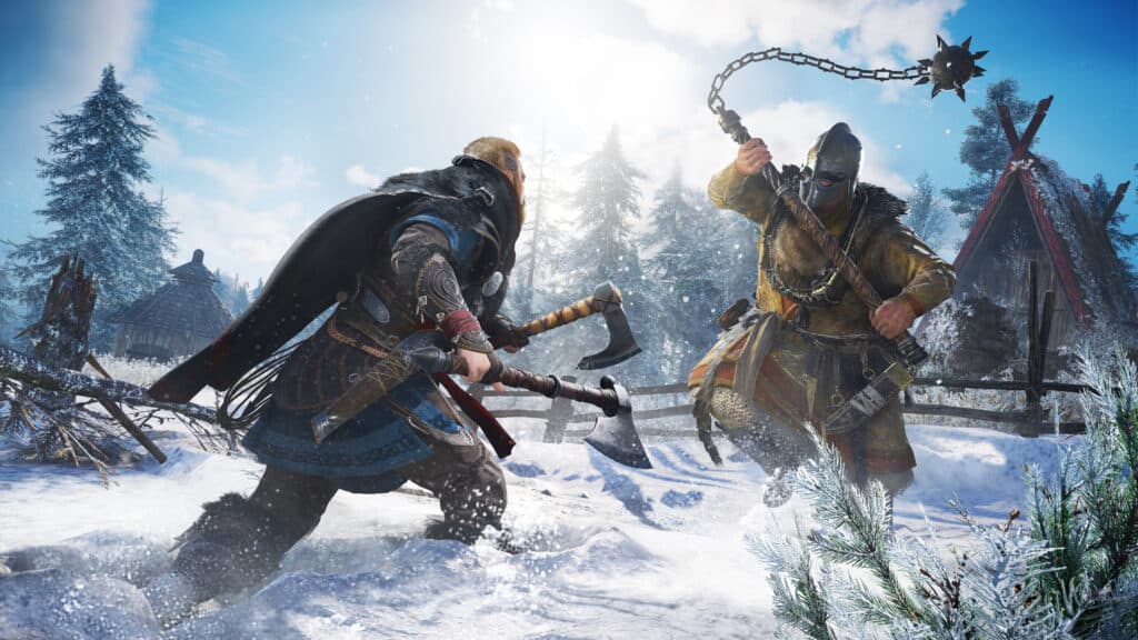 A Steam promotional image for Assassin's Creed Valhalla.