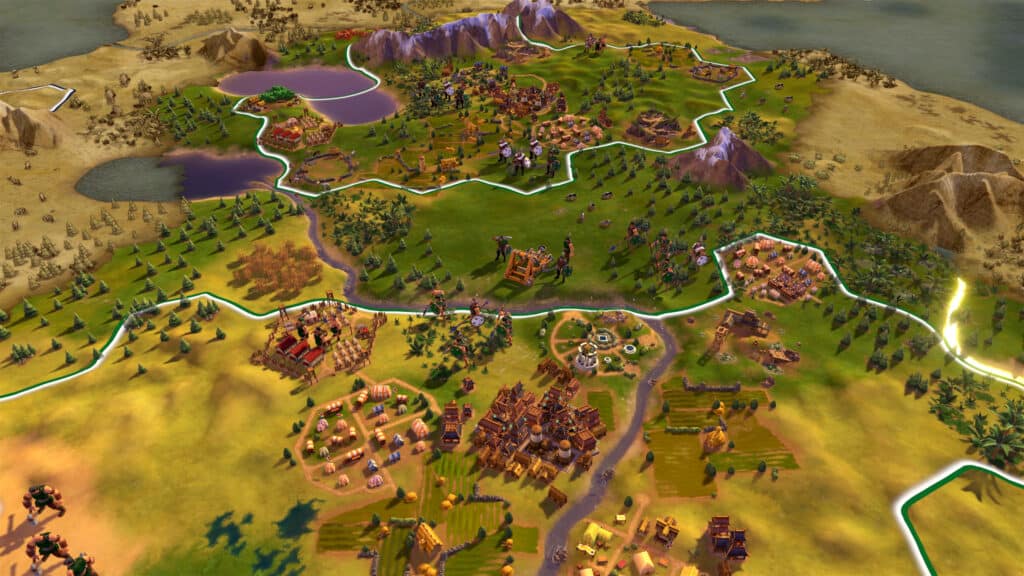Various settlements in Civilization VI