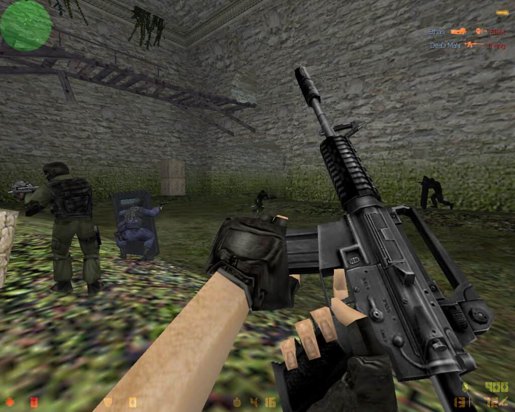 Loading an M4 rifle in Counter-Strike.