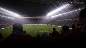 The stadium and the crowd in FIFA 15.