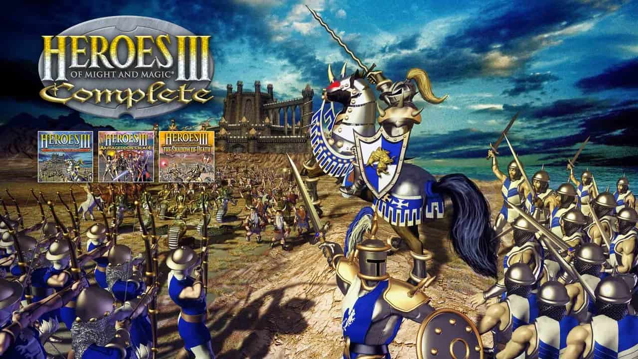 A promotional image for Heroes of Might and Magic III: Complete.