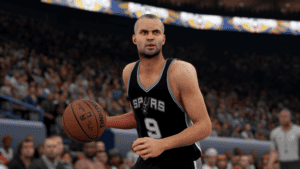 Tony Parker with the ball in NBA 2K16.