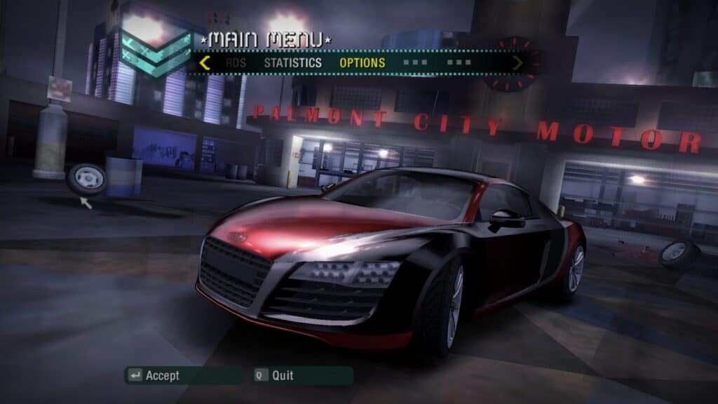 An in-game screenshot from Need for Speed Carbon.