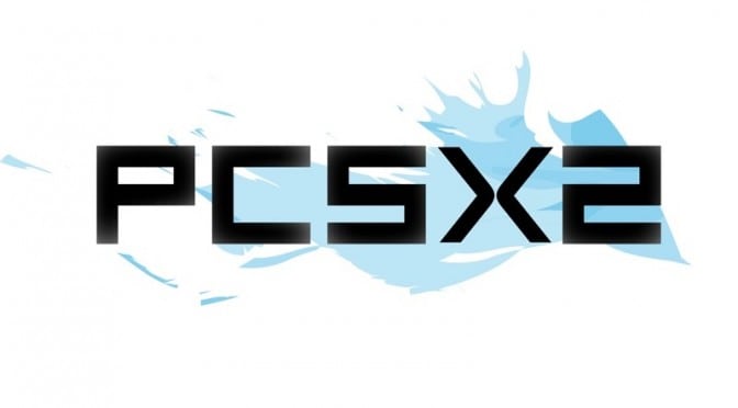 PCSX2 logo in black, blue and white