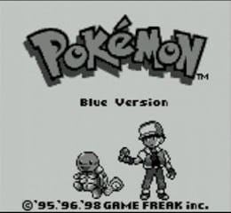 The Title Screen of Pokemon Blue