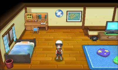 character standing in a house in Pokemon Omega Ruby