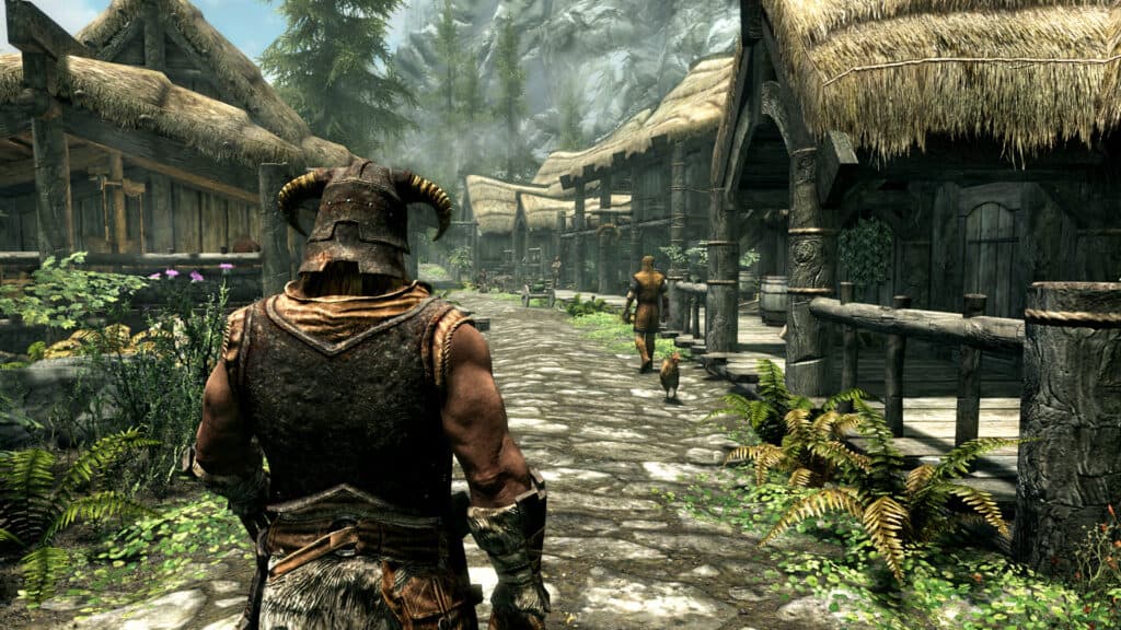 A promotional image for The Elder Scrolls V: Skyrim.