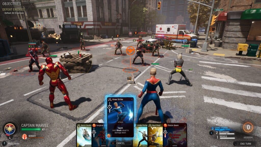 Combat on the streets in Marvel’s Midnight Suns.