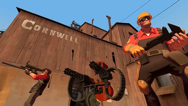 Engineer and Sniper in Team Fortress 2.