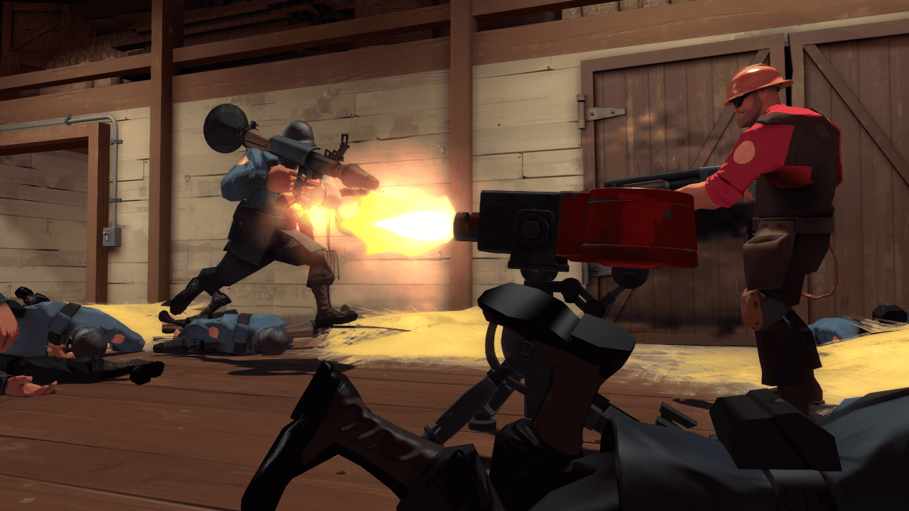 Soldier and Engineer in Team Fortress 2.