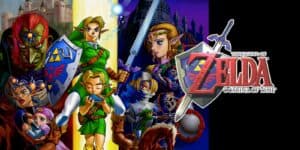 A piece of key art from The Legend of Zelda: Ocarina of Time.