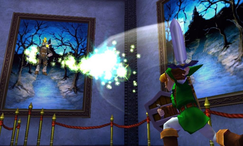 A promotional image for The Legend of Zelda: Ocarina of Time.