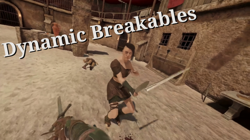 Fighting scene in Dynamic Breakables mod for Blade and Sorcery