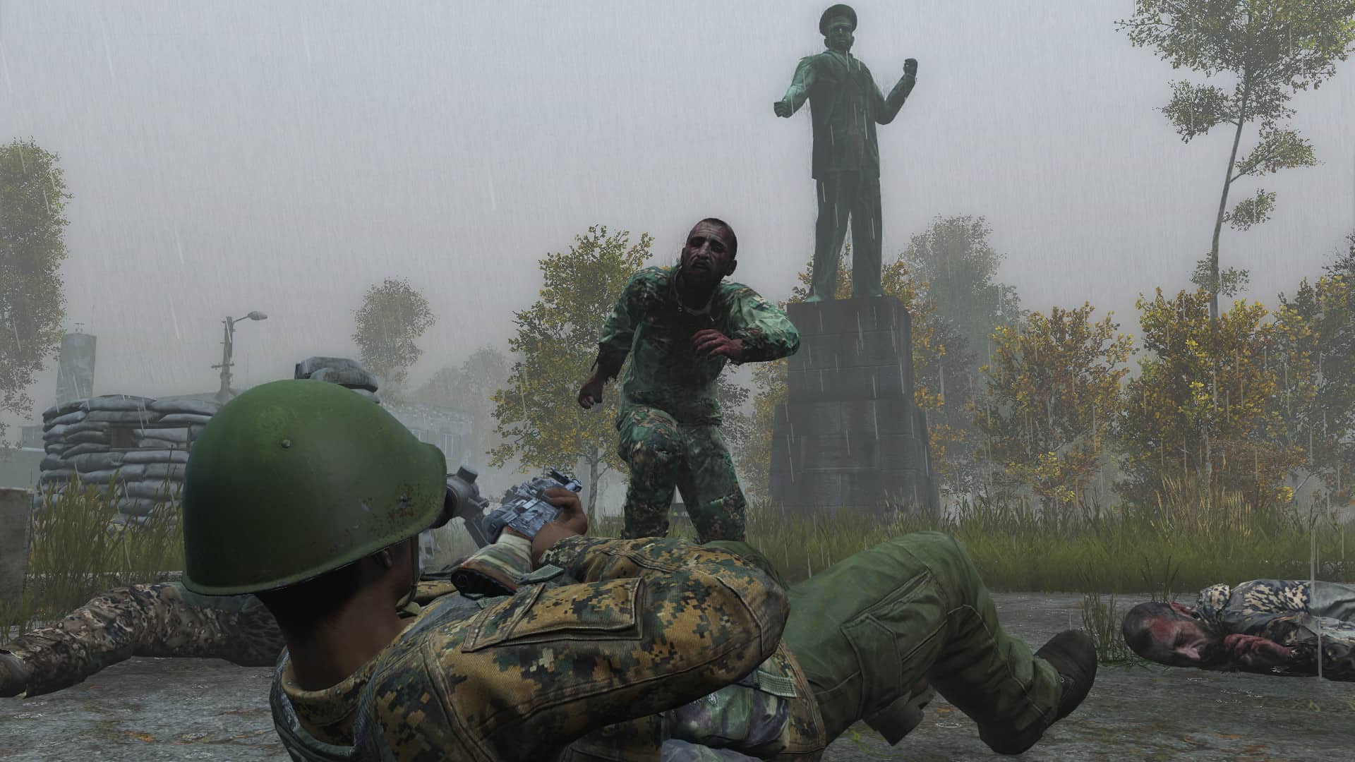 A survivor battles one of the infected in DayZ.