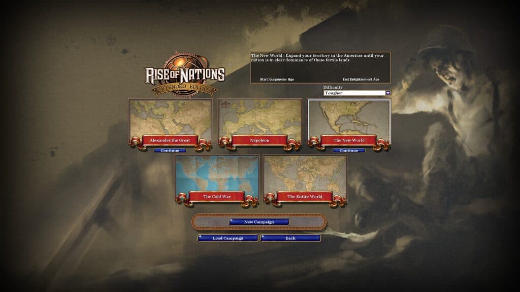 Rise of Nations offers multiple regions for you to try and conquer.