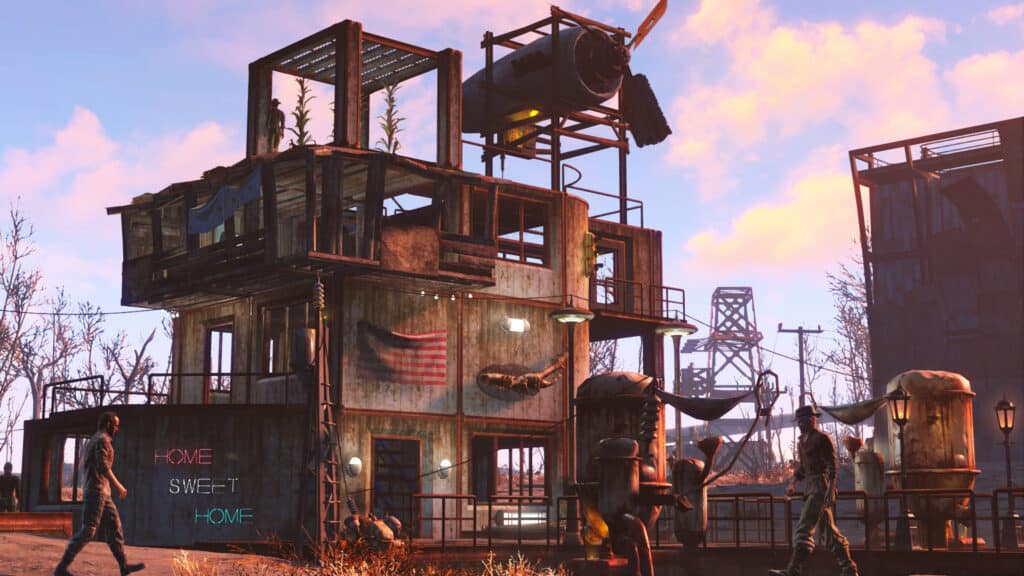 A settlement constructed in Fallout 4