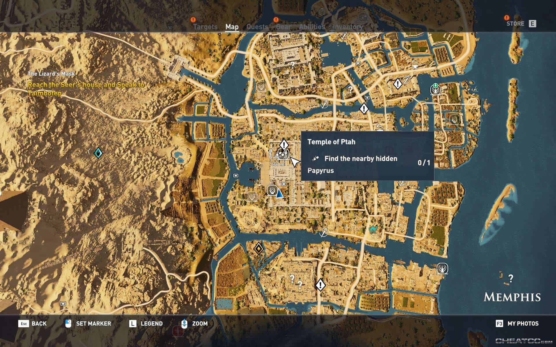 Map of Memphis - Tombs, papyrus puzzles and secrets - Assassin's Creed  Origins Guide