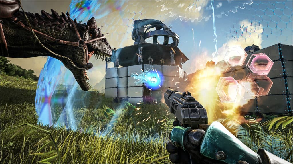 A Steam promotional image for ARK: Survival Evolved.
