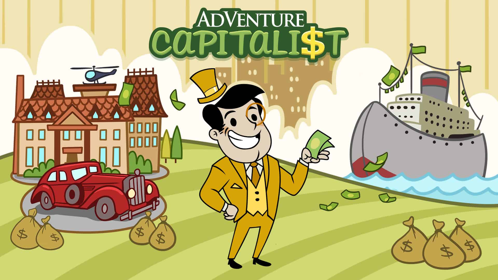 Title screen for AdVenture Capitalist.