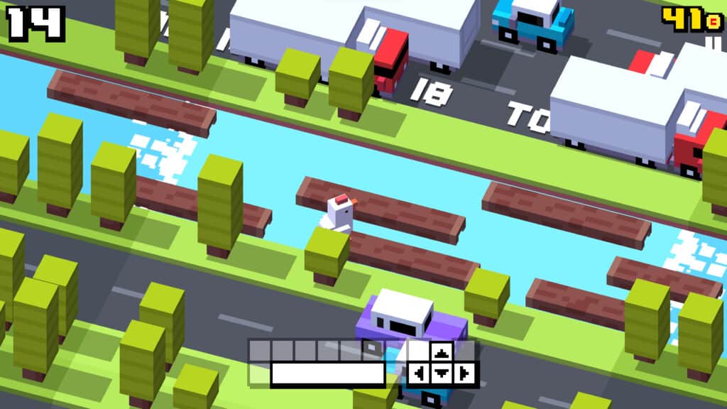 An in-game screenshot from Crossy Road.