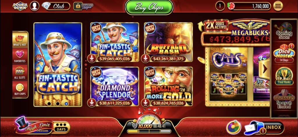 An in-game screenshot from DoubleDown Casino.
