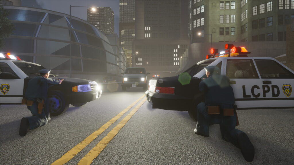 Cop cars arrive in GTA III.