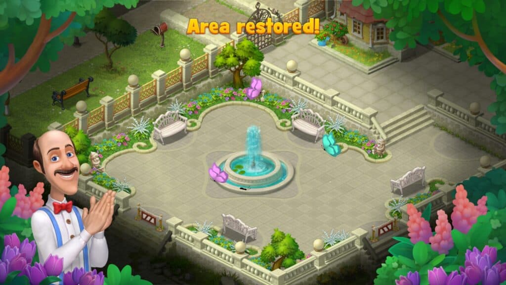 Restored garden in Gardenscapes.