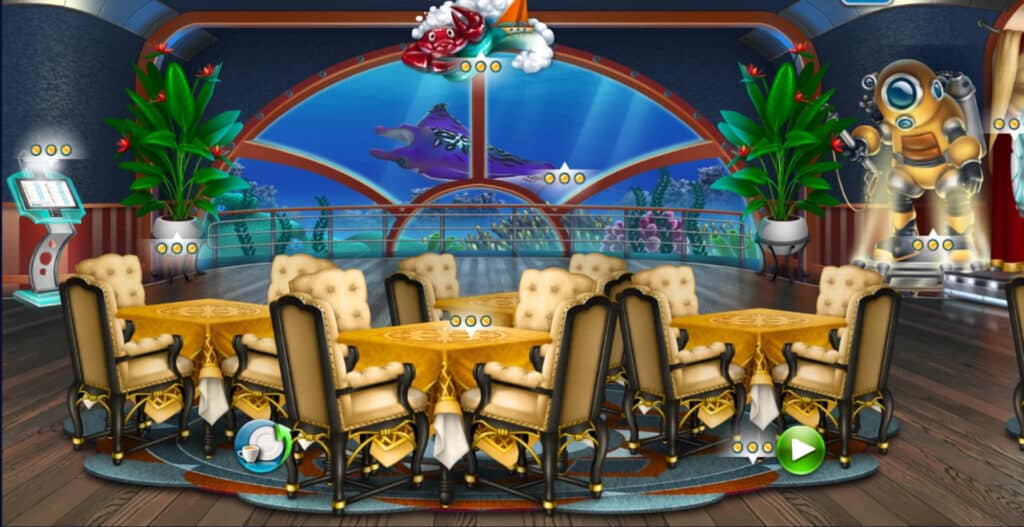 In addition to managing the kitchen, you can also upgrade your restaurants' decor.