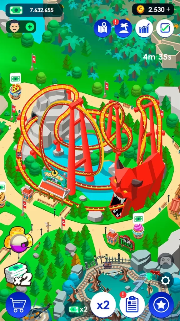 Rollercoaster in Idle Theme Park Tycoon.