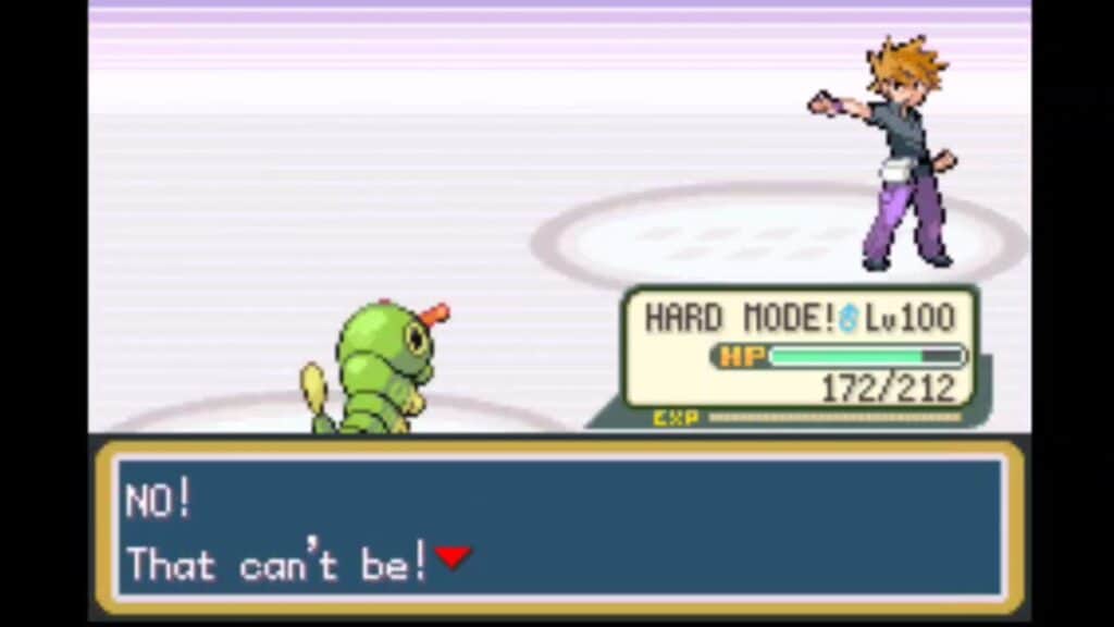 Battle in Pokemon LeafGreen.