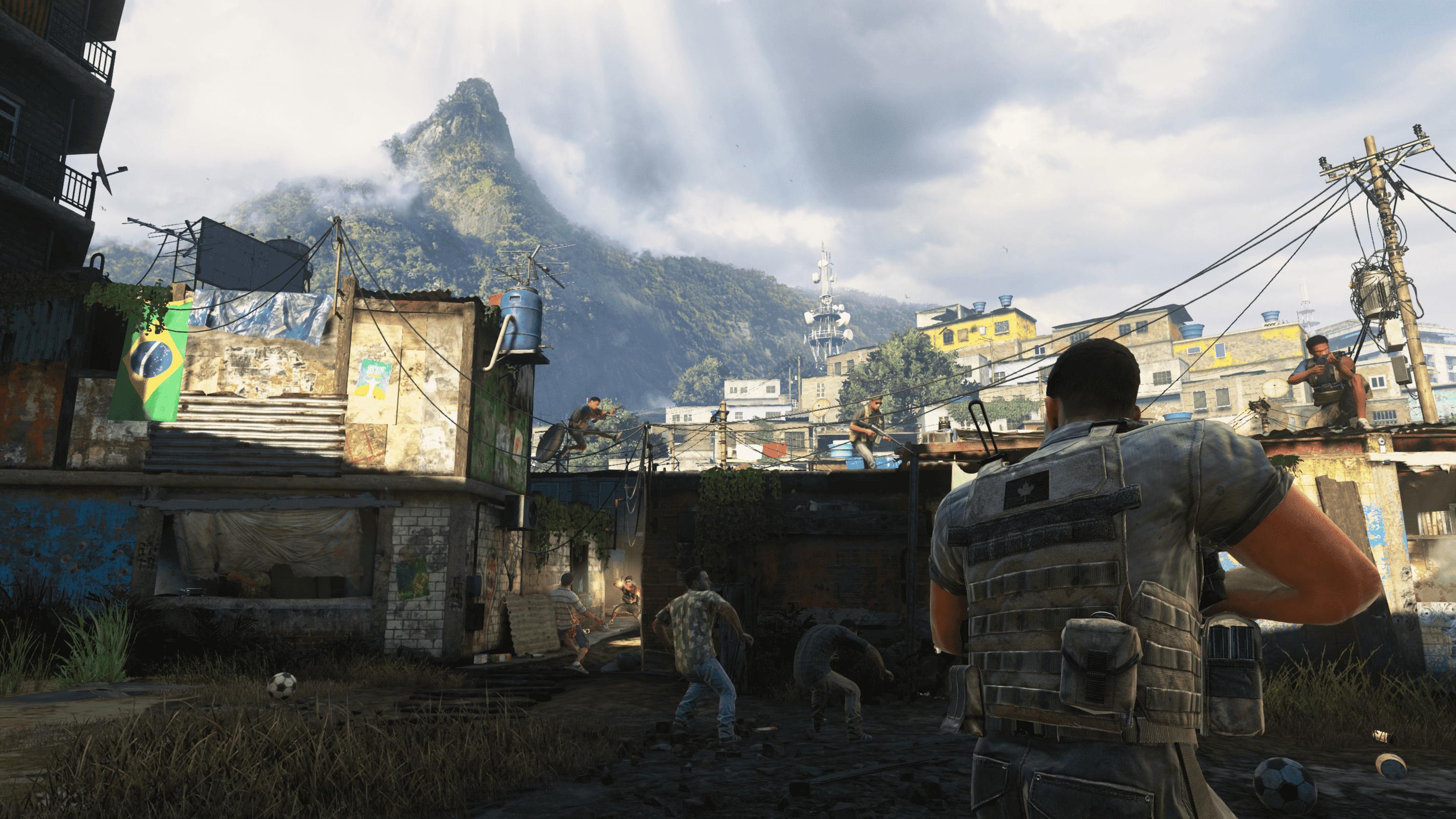 Scene from the favela level of Call of Duty: Modern Warfare 2