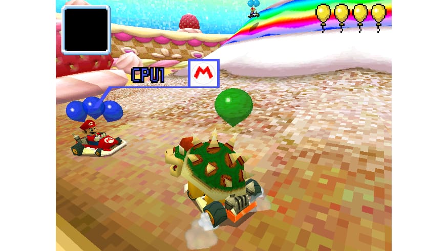 An in-game screenshot from Mario Kart DS.